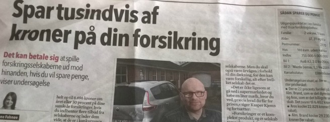 Findforsikring.dk i Søndagsavisen: Spar tusindvis af kroner på din forsikring - Findforsikring.dk
